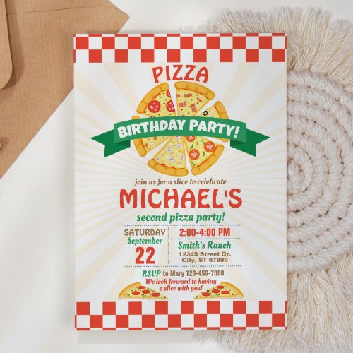 Pizza Birthday Party Invitation