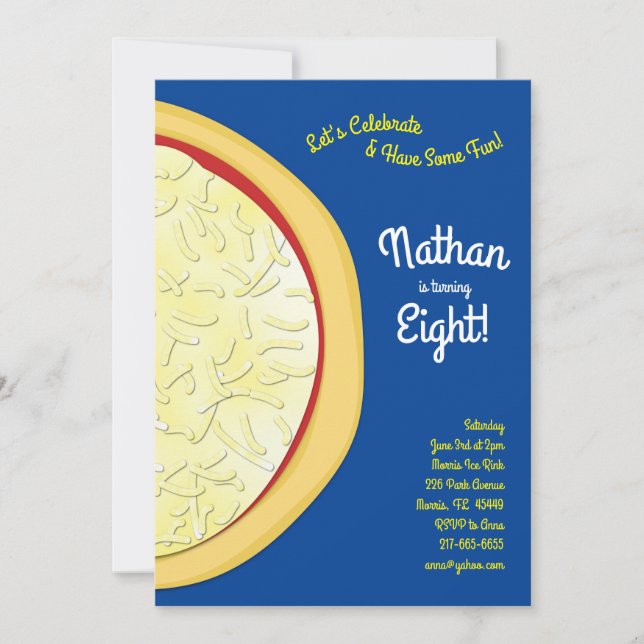 Pizza Birthday Party Invitation (Front)