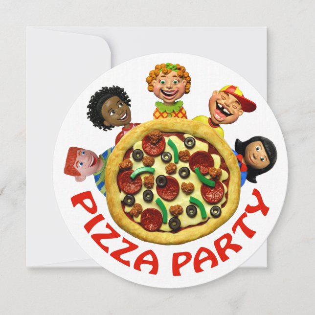 Pizza Birthday Party Invitation (Front)