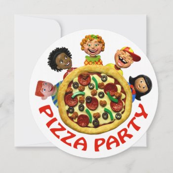 Pizza Birthday Party Invitation by AmyVangsgard at Zazzle
