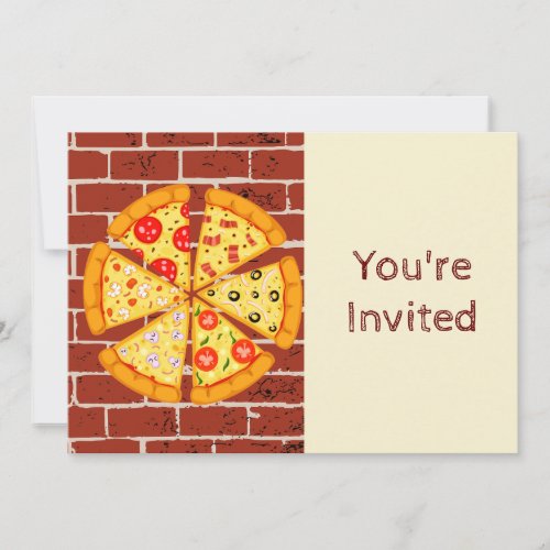 Pizza  Birthday Party Invitation