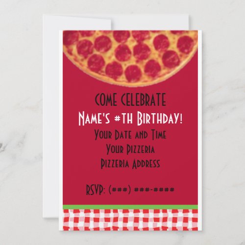 Pizza Birthday Party Invitation