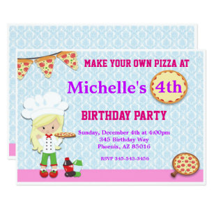pizza party invitations zazzle