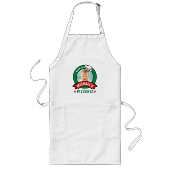 Pizza Birthday Party Long Apron by PrinterFairy at Zazzle