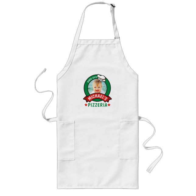 Pizza Birthday Party Long Apron (Front)