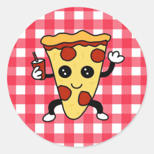 Pizza Birthday Party or Pizza Parlor Classic Round Sticker