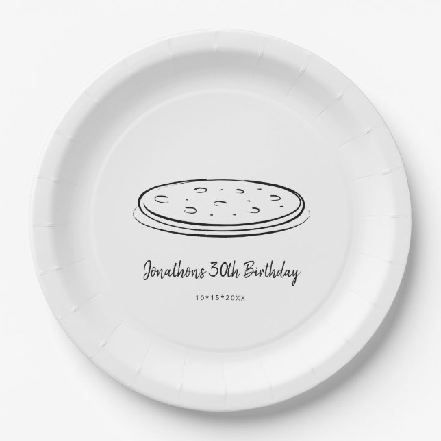 Pizza Birthday Party Paper Plates (Front)