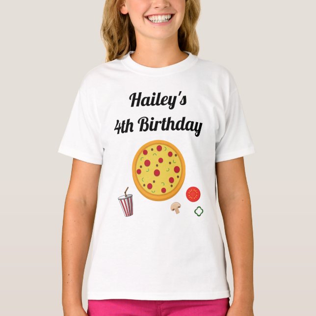 Pizza Birthday Party T-Shirt (Front)