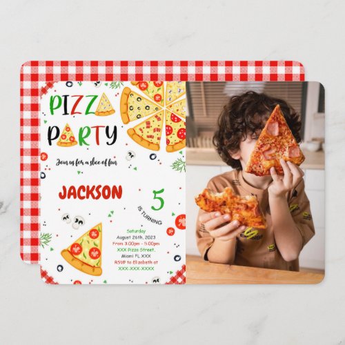 Pizza Birthday Photo invitation