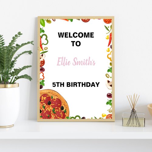 Pizza Birthday Welcome Signs