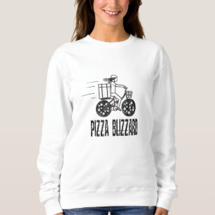Pizza Blizzard Bike Courier Driver Sweatshirt