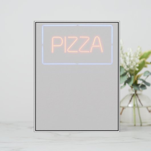 PIZZA Blue & Red Neon Sign (Standing Front)