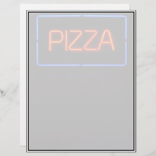 PIZZA Blue & Red Neon Sign (Front/Back)