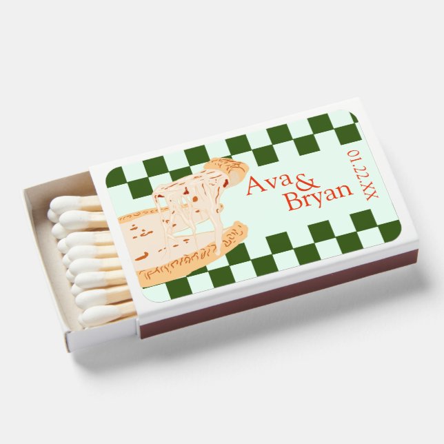 PIzza Box Matchbox new york city wedding  (Front Open)