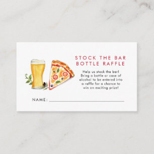 Pizza & Brew Stock the bar Raffle Enclosure Card