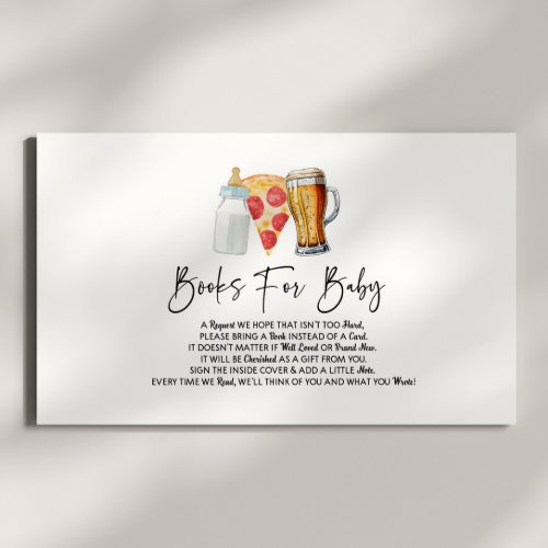 Pizza Brews and Diapers Baby Shower Books For Baby Enclosure Card