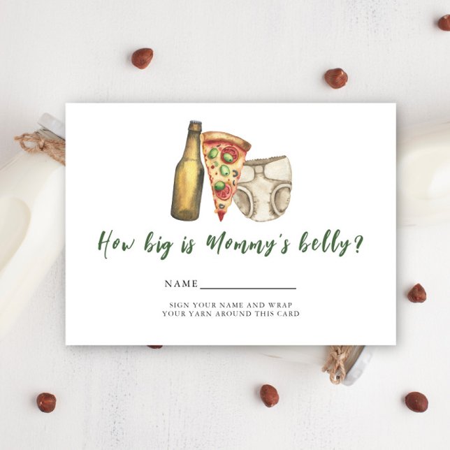 Pizza, Brews and Diapers How big is mommy's belly Enclosure Card (Creator Uploaded)
