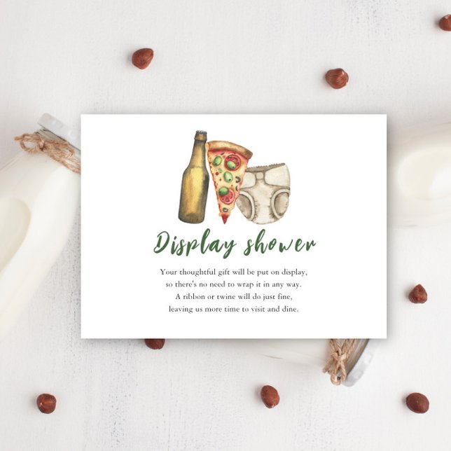 Pizza, Brews and Diapers too - Display shower Enclosure Card (Creator Uploaded)