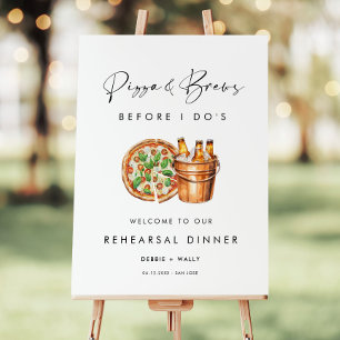 Pizza & Brews Before I Do's Rehearsal Dinner Foam Board