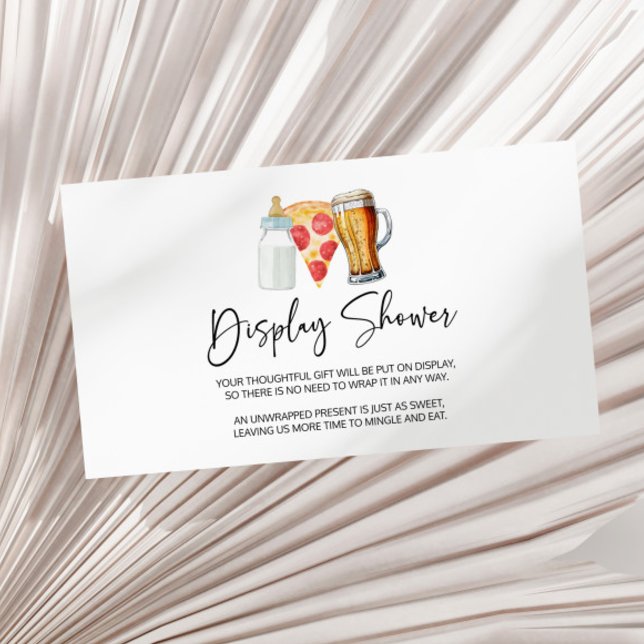 Pizza Brews Diapers Too Baby Shower Display Shower Enclosure Card (Creator Uploaded)