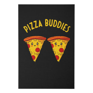 Pizza Buddies Funny Cute Pizzas Couple Faux Canvas Print