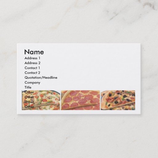 Customizable Pizza Business Card