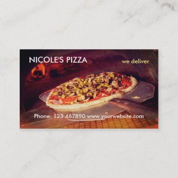 Pizza Business Card by CalmEnergy at Zazzle