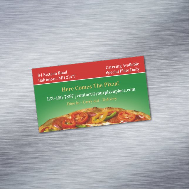 Pizza Business Card Magnet (In Situ)