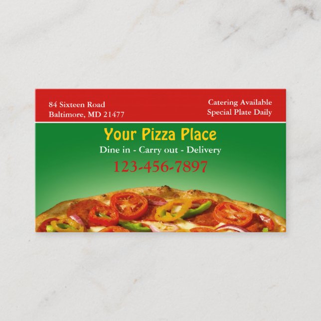 Pizza Business Card Template (Front)