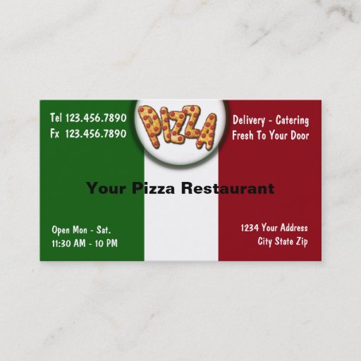 Customizable Pizza Business Cards