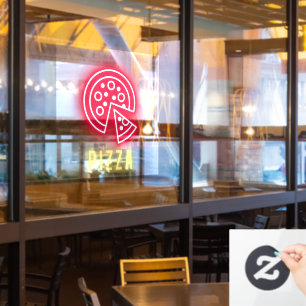 Pizza Business Neon Window Cling