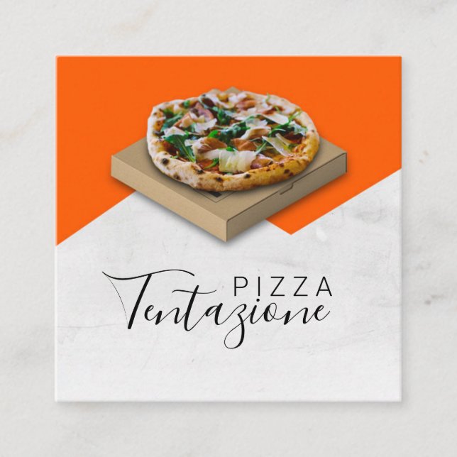 Pizza Business /  Pizza Delivery Square Business Card (Front)