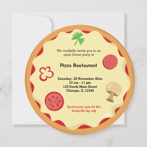 Pizza business restaurant invitation