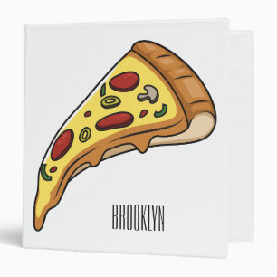 Pizza cartoon illustration  3 ring binder