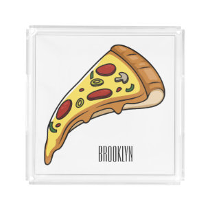 Pizza cartoon illustration acrylic tray