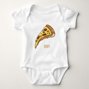 Pizza cartoon illustration baby bodysuit