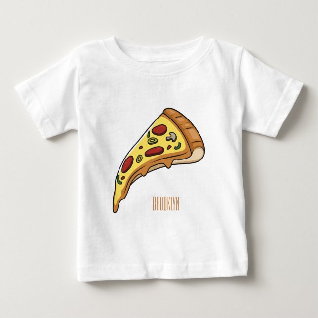Pizza cartoon illustration baby T-Shirt (Front)