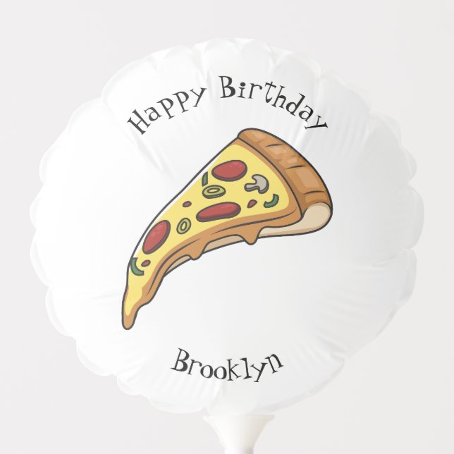 Pizza cartoon illustration balloon (Front)