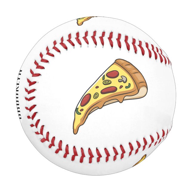 Pizza cartoon illustration baseball (Front Left)