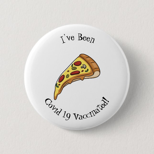 Pizza cartoon illustration button (Front)
