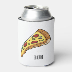 Pizza cartoon illustration can cooler
