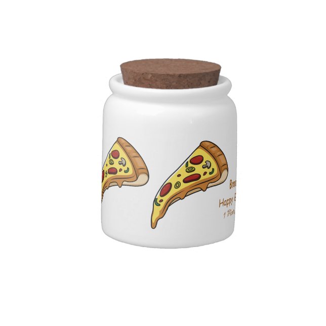 Pizza cartoon illustration candy jar (Left)