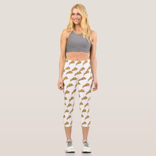 Pizza cartoon illustration capri leggings