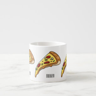 Pizza cartoon illustration espresso cup