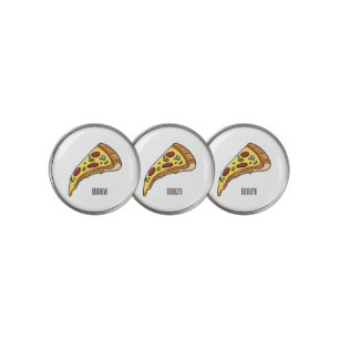 Pizza cartoon illustration golf ball marker