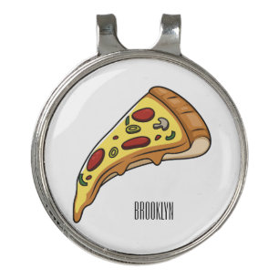 Pizza cartoon illustration golf hat clip