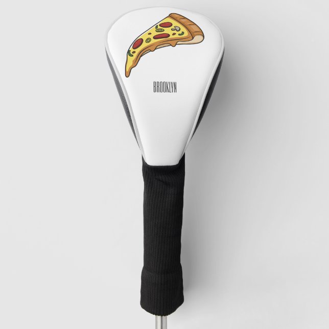 Pizza cartoon illustration  golf head cover (Front)