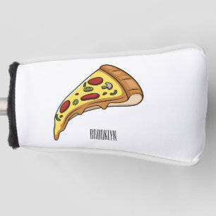 Pizza cartoon illustration golf head cover