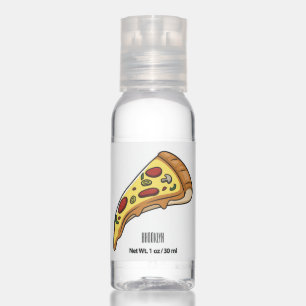 Pizza cartoon illustration  hand sanitizer