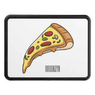 Pizza cartoon illustration  hitch cover